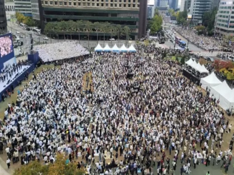 2 milhes de cristos protestam contra ideologia de gnero e oram pela Coreia do Sul